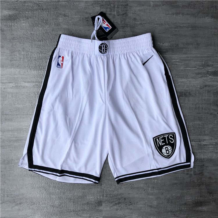 Cheap Men NBA Brooklyn Nets White Nike Shorts 0416